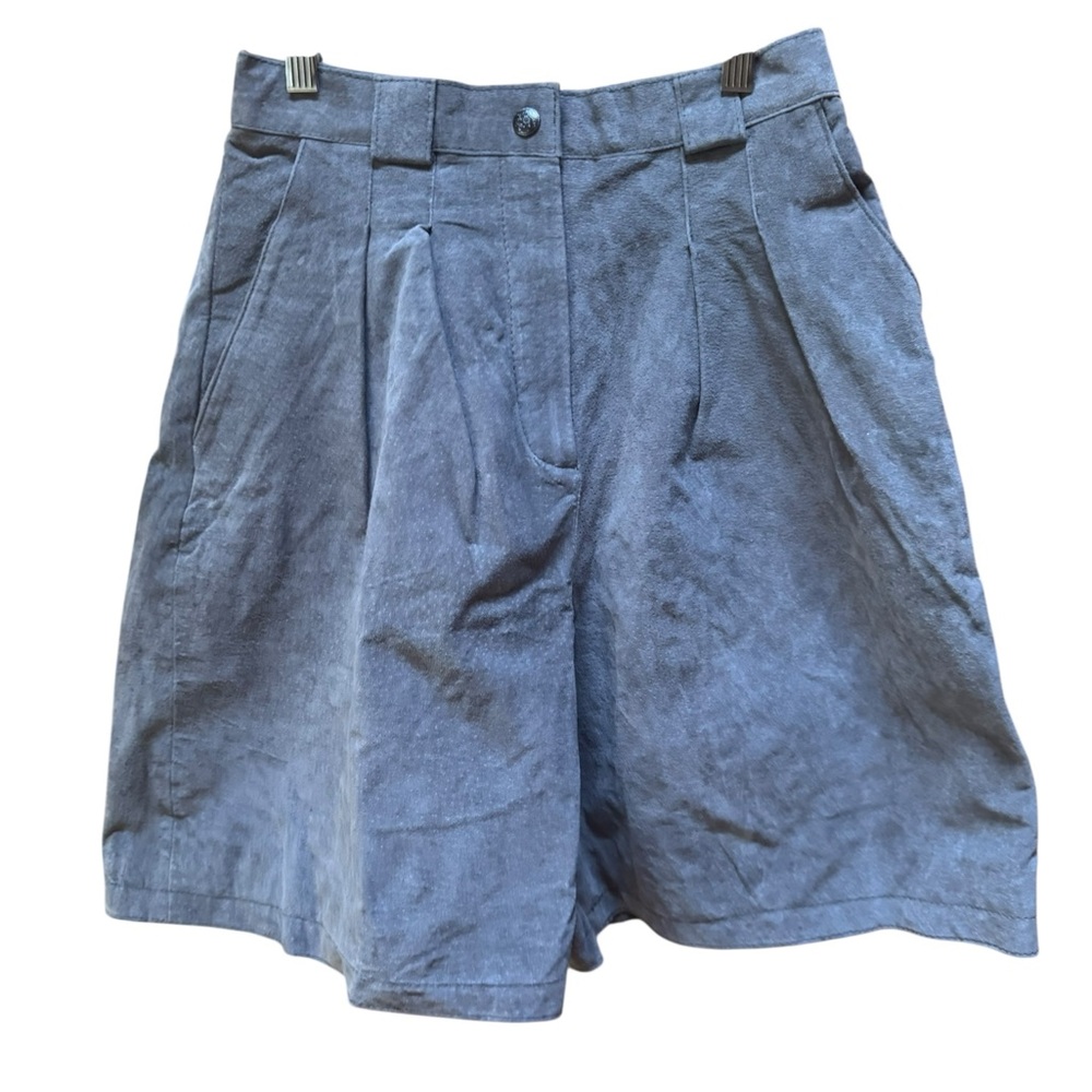 Late 1980s/90s G-111 Apparel Group Gray Suede High-Waisted Shorts w/Pleats